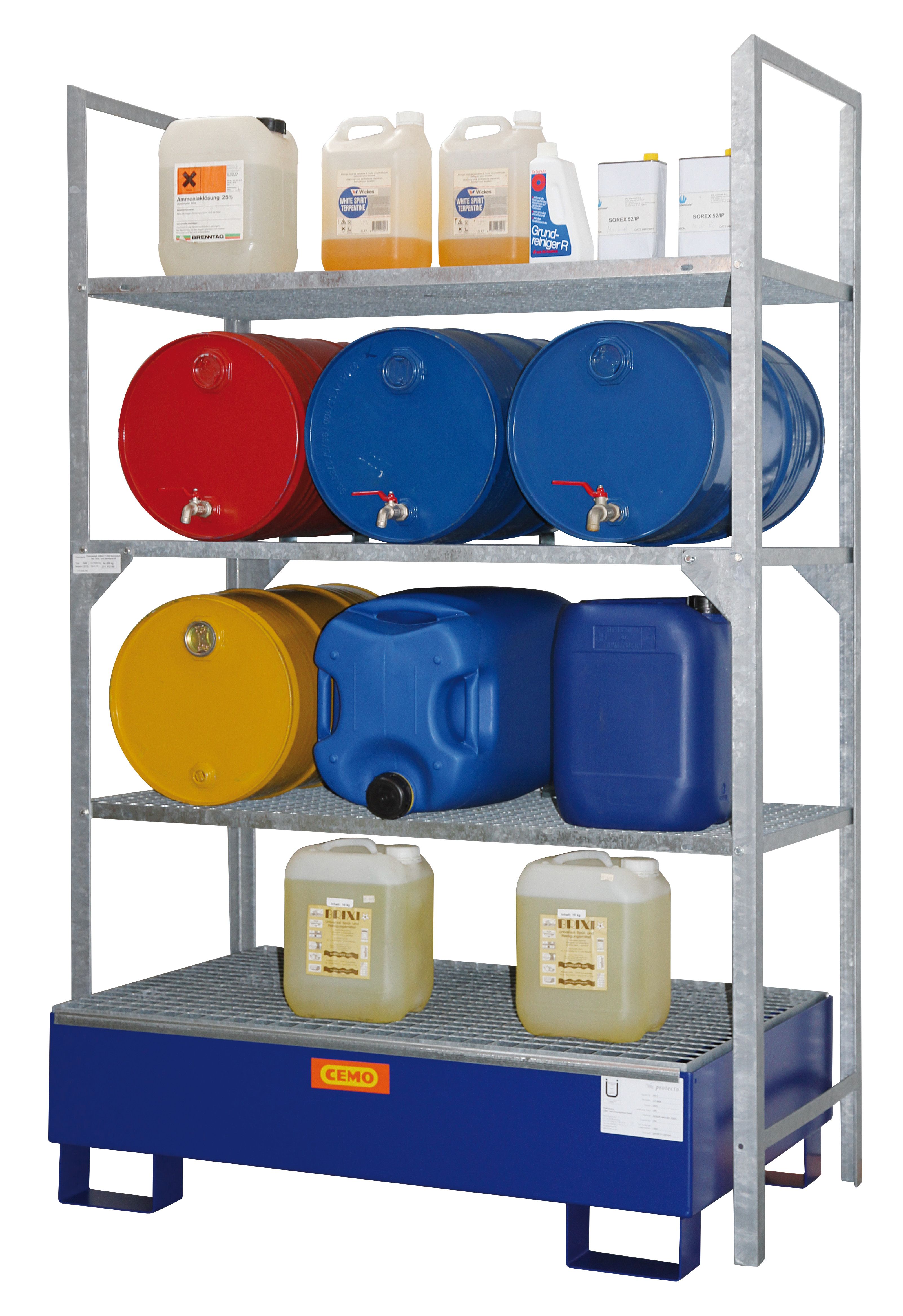 Hordóállvány GRP-vel vagy acél kármentő tálcával